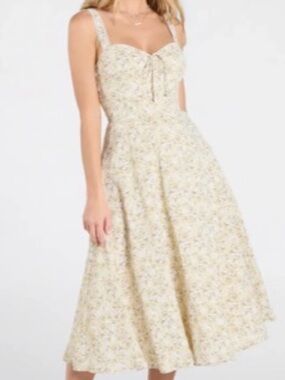 Windsor Green Floral A-Line Midi Dress